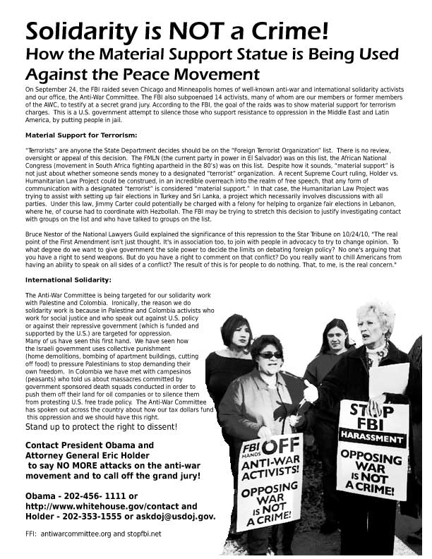 Solidarity is NOT a Crime! flyer image